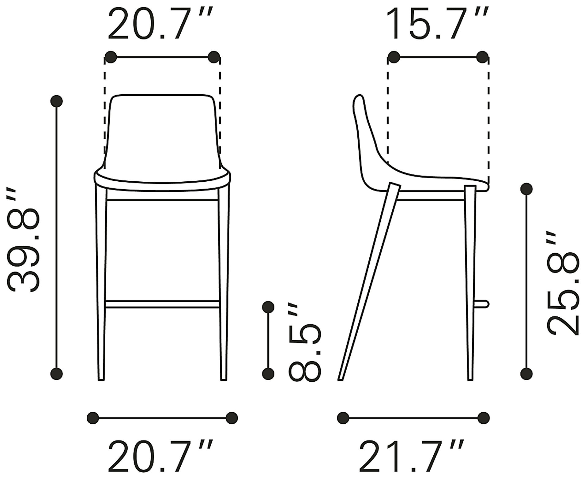 Chaleedony Gray Counter Height Stool, Set of 2 - Image 9