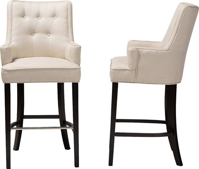 Chalfant Beige Barstool, Set of 2 - Thumbnail - Image 3