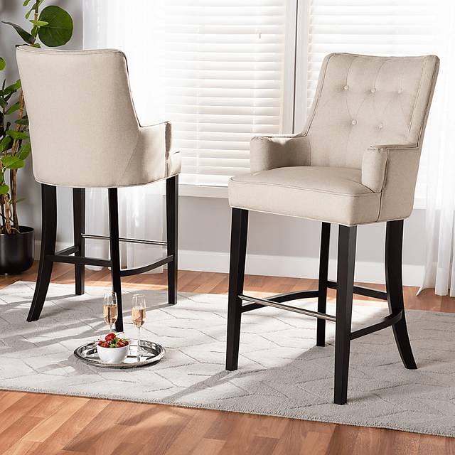 Chalfant Beige Barstool, Set of 2 - Thumbnail - Image 6