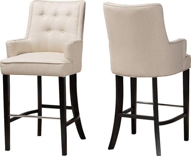 Chalfant Beige Barstool, Set of 2 - Thumbnail - Image 1