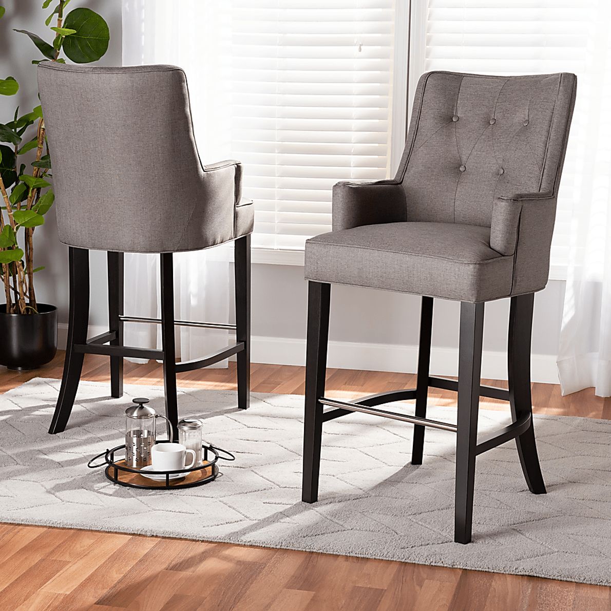 Chalfant Gray Barstool, Set of 2 - Rooms To Go