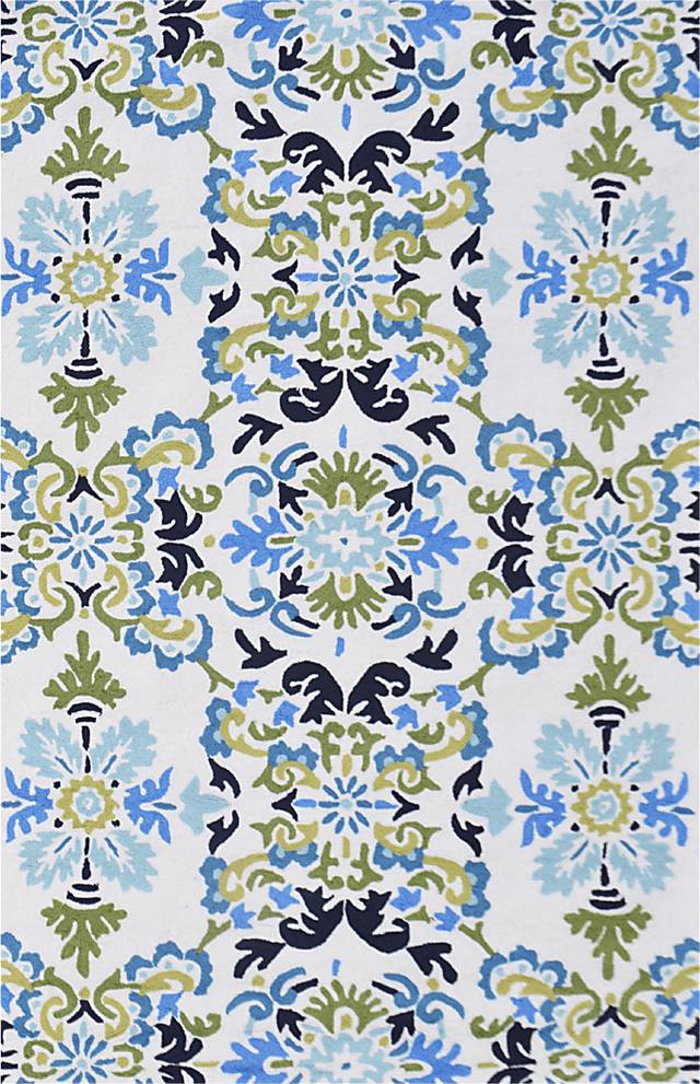 Challon Blue 5' x 8' Indoor/Outdoor Rug - Thumbnail - Image 1