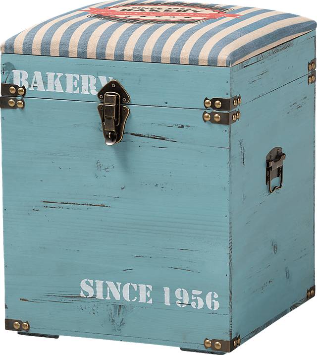 Chalma Blue Ottoman - Thumbnail - Image 1