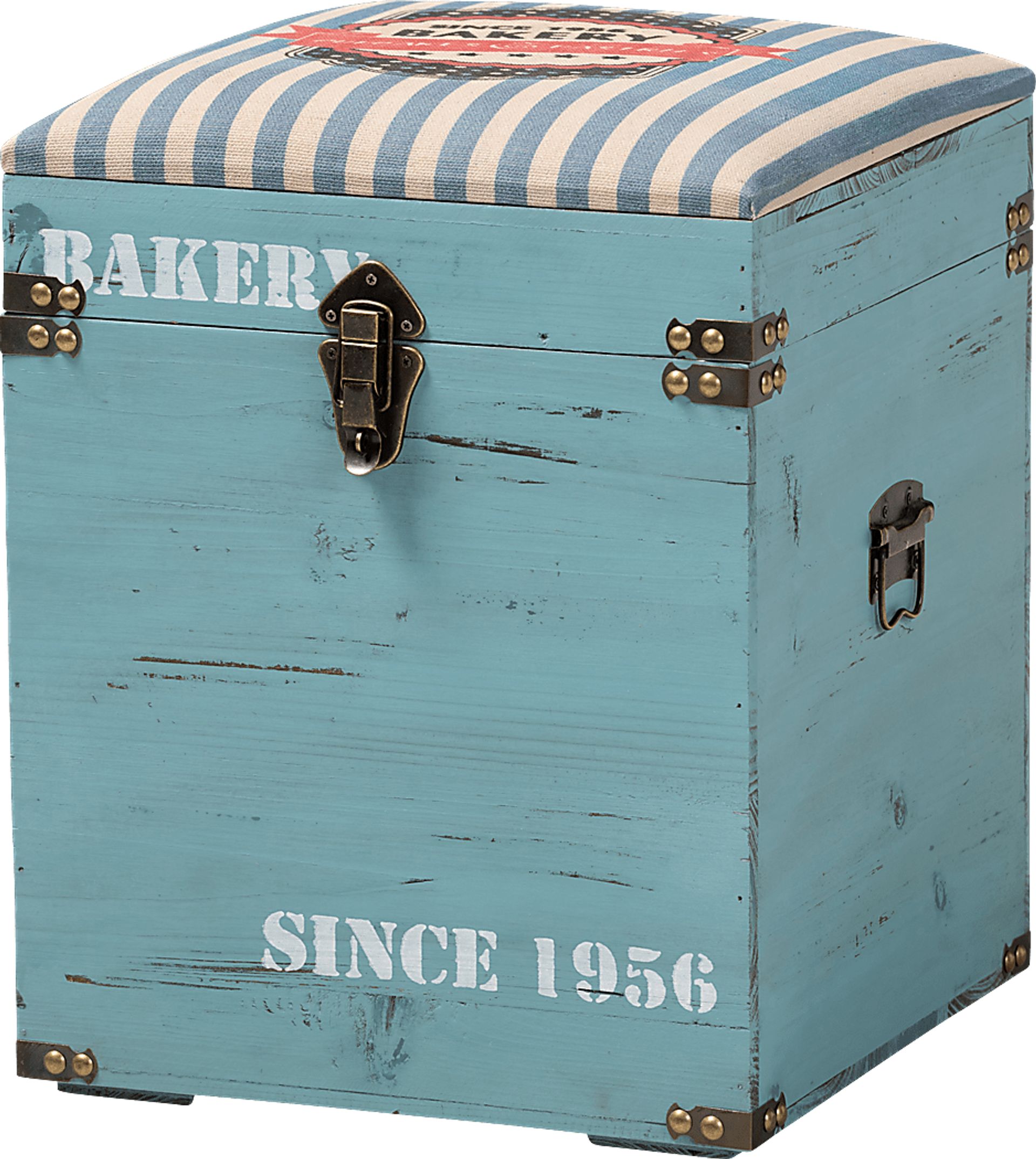 Chalma Blue Ottoman - Image 1