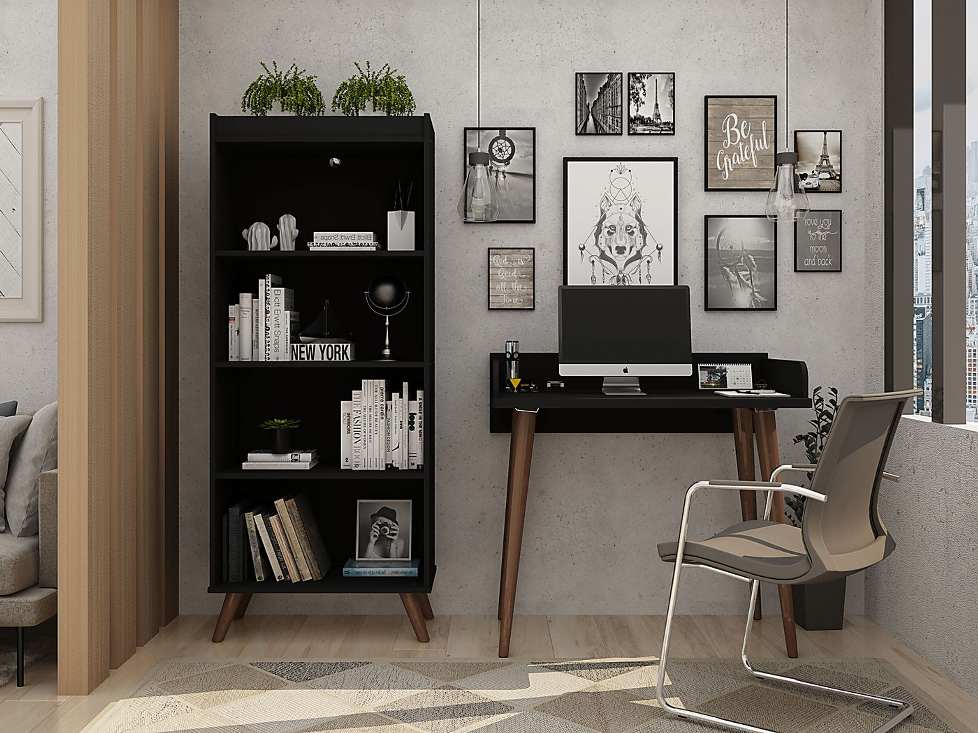 Chalon Black Office Set, 2 Pc - Image 2