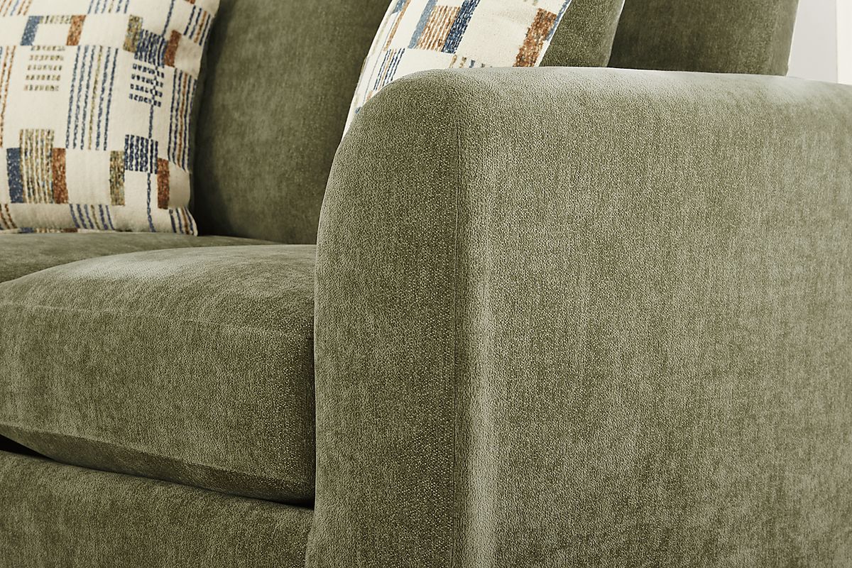 Chamberlain 5 Pc Green Chenille Fabric Living Room Set With Sofa ...