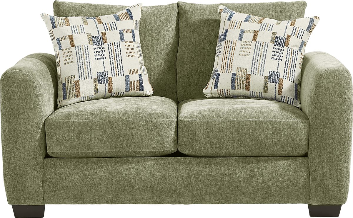 Chamberlain 5 Pc Green Chenille Fabric Living Room Set With Sofa ...