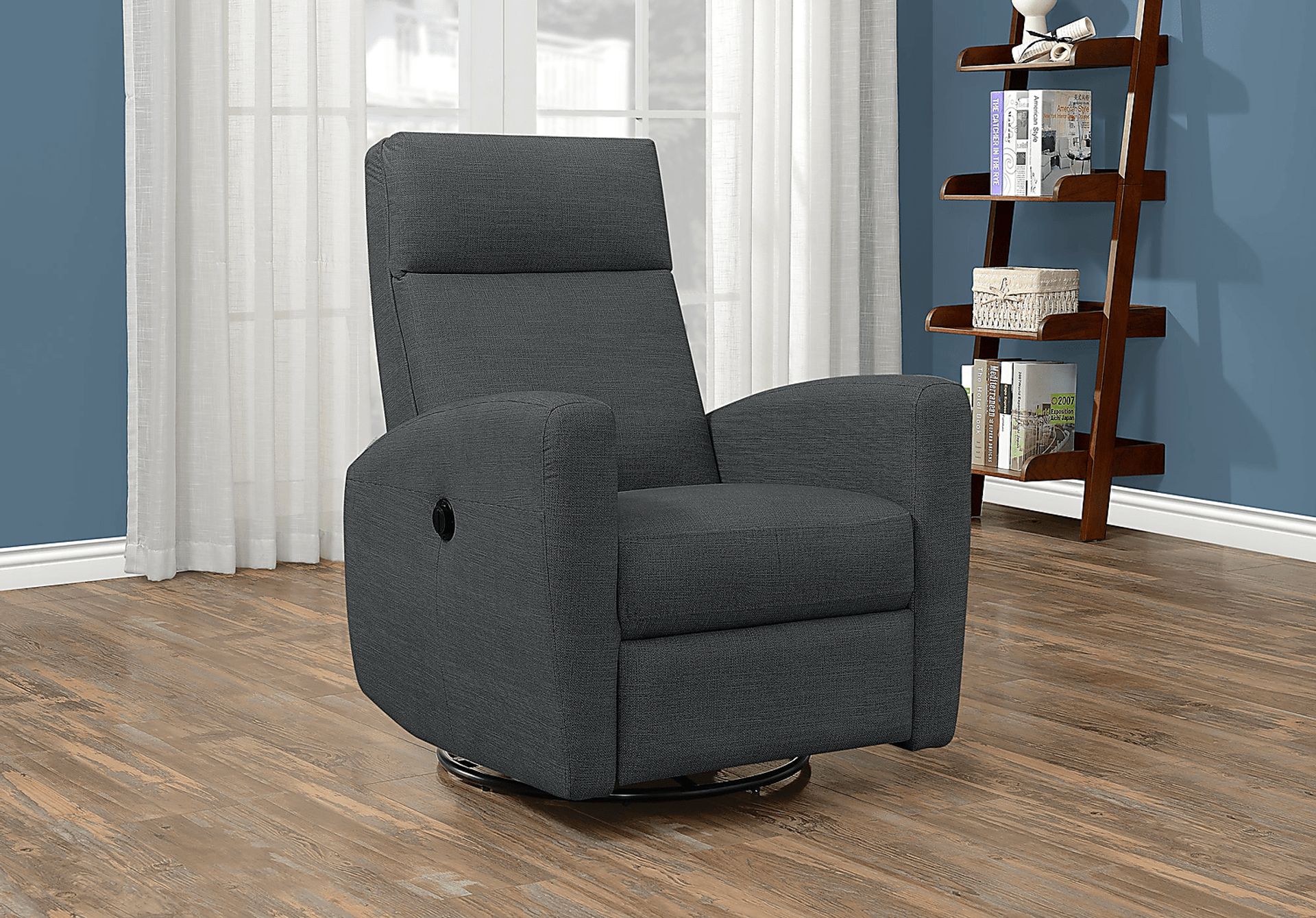 Chambre Charcoal Swivel Power Recliner - Image 2