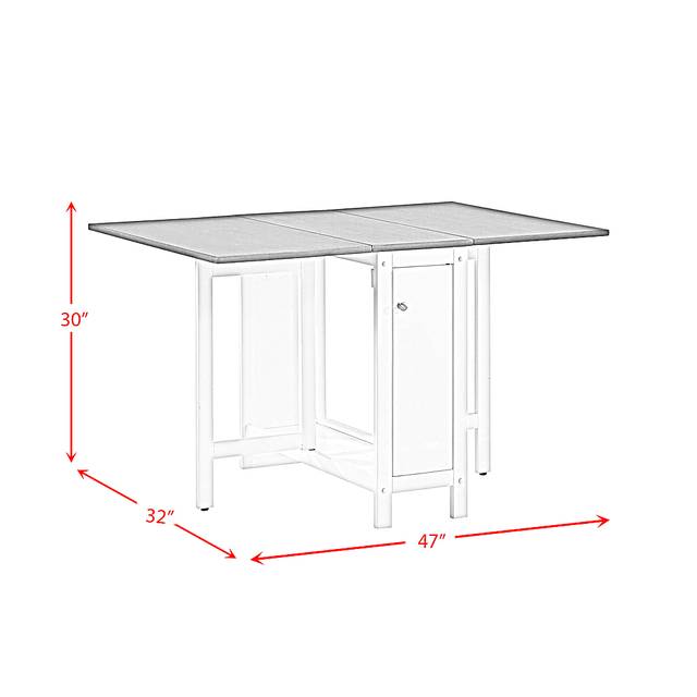 Chamois White Folding Dining 5pc Set - Thumbnail - Image 20