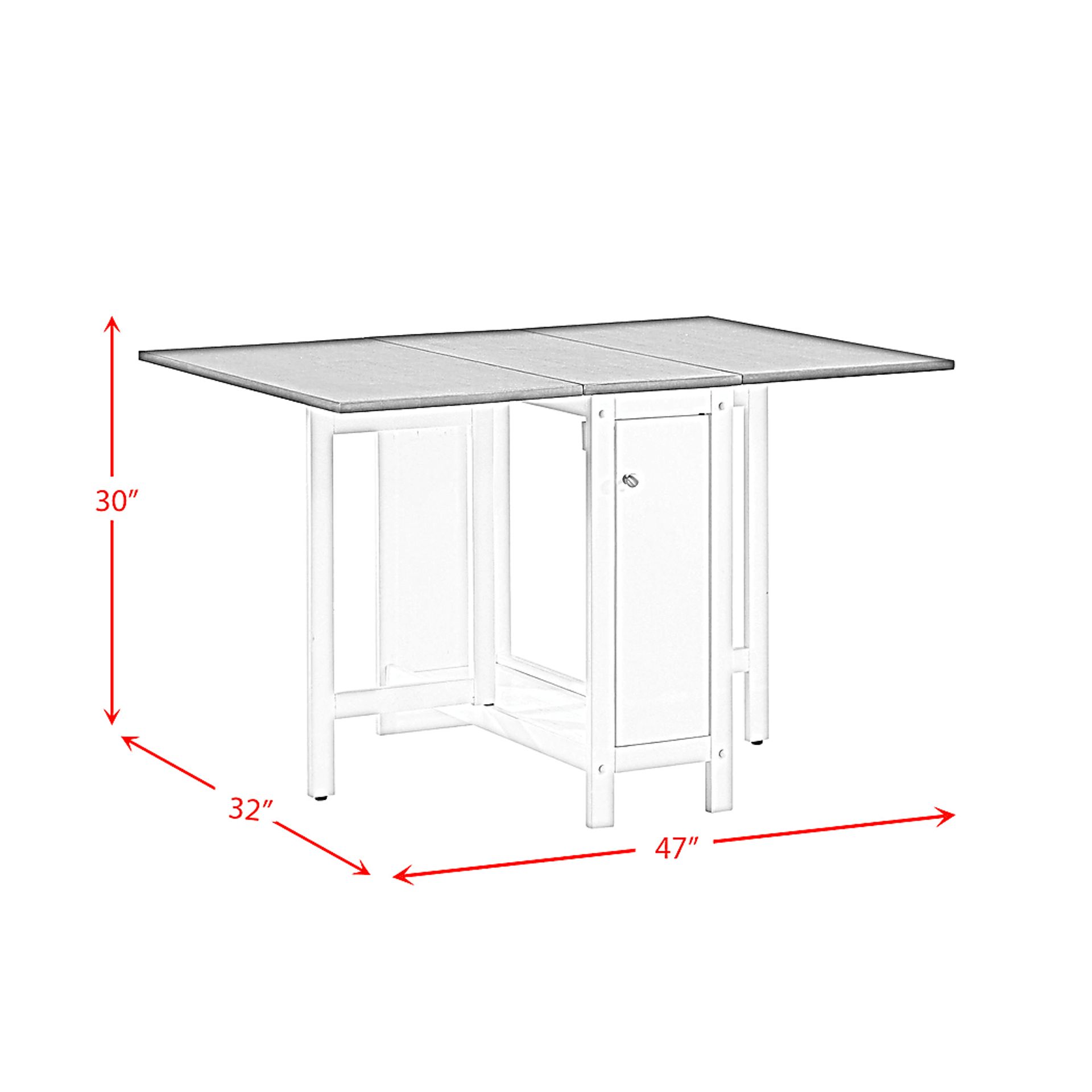 Chamois White Folding Dining 5pc Set - Image 20