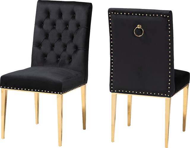 Champeau Black Side Chair, Set of 2 - Thumbnail - Image 1