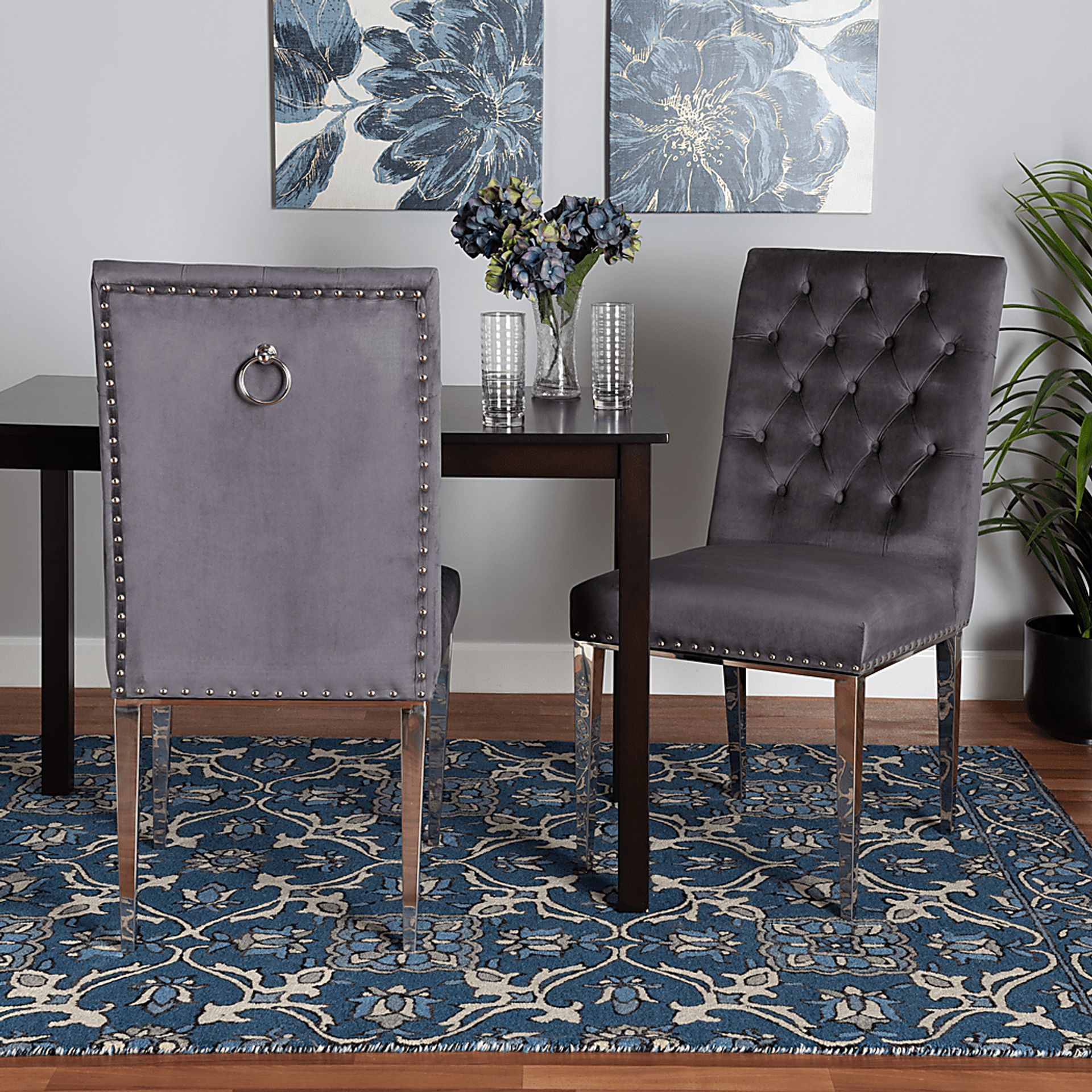 Champeau Gray Side Chair, Set of 2 - Image 3