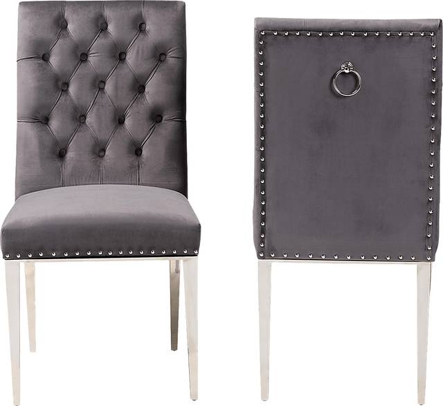 Champeau Gray Side Chair, Set of 2 - Thumbnail - Image 4