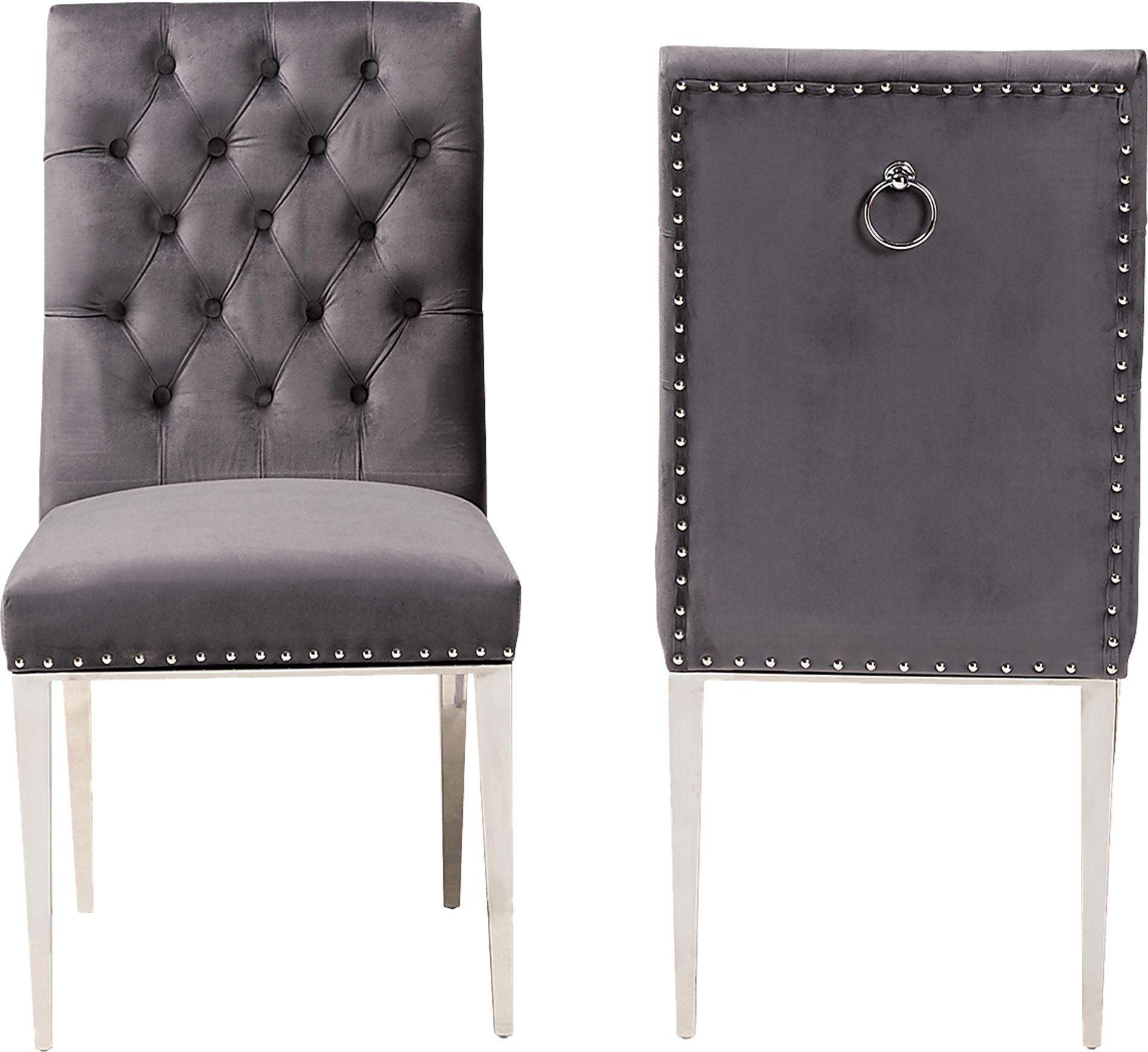 Champeau Gray Side Chair, Set of 2 - Image 4