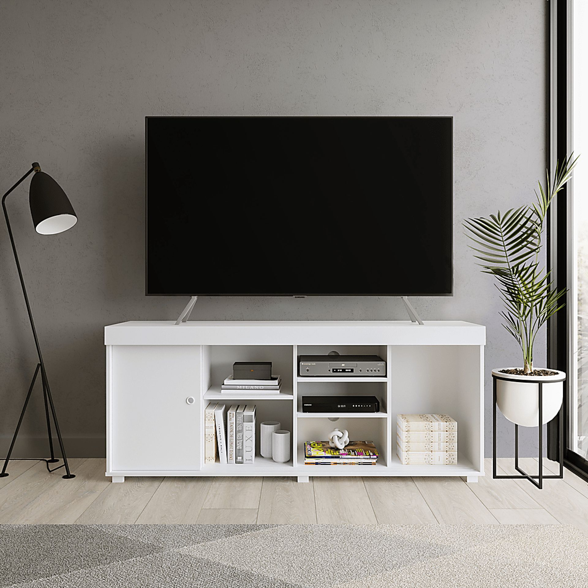 Chamto White 63in. Console - Image 2