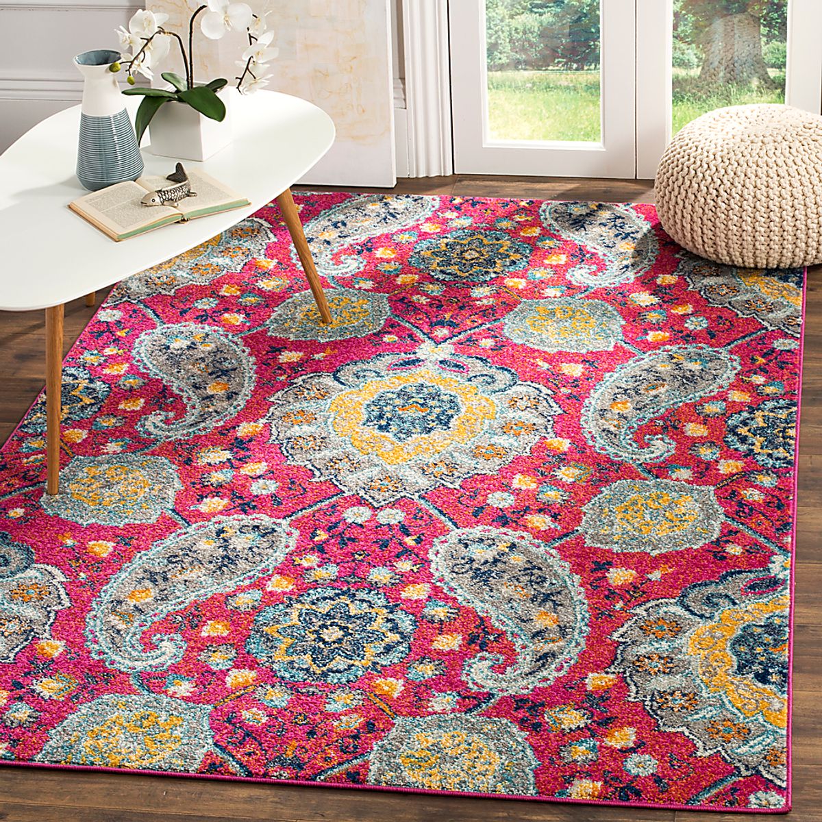 Chancey Park Fuschia Red Rug | Rooms to Go