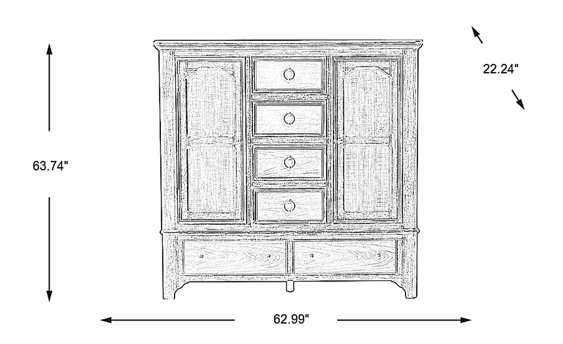 Dimension Image. Please refer to the Dimension Tab on this page for dimension details.