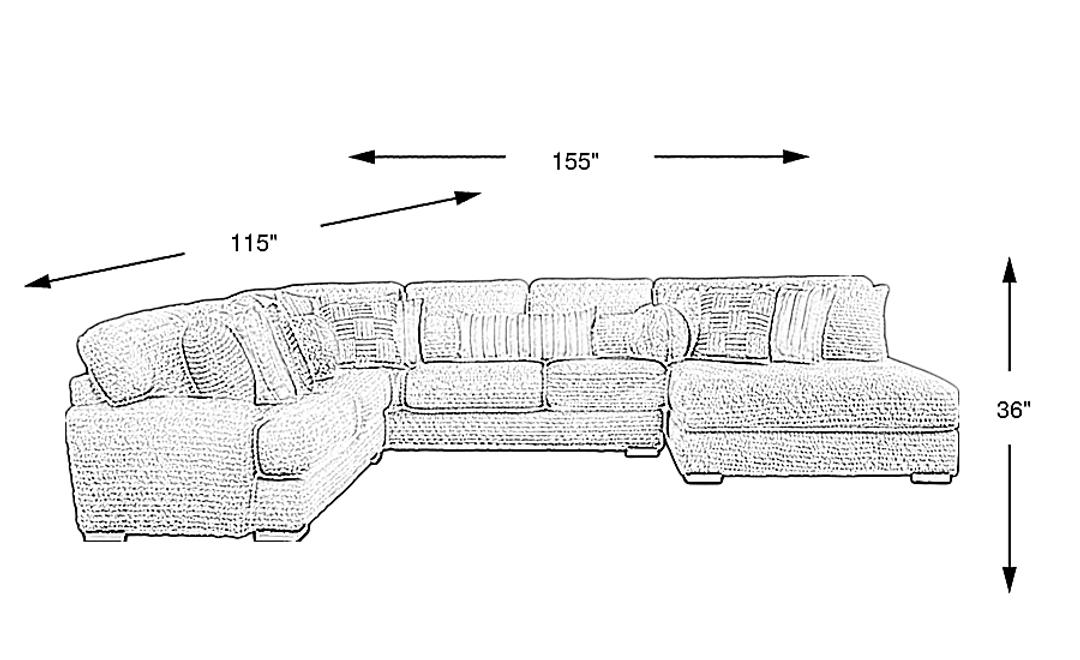 Chandler 3 Pc Right Chaise Sectional