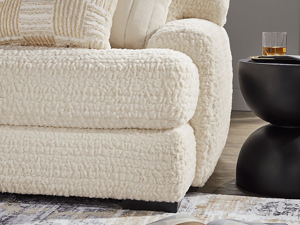 Chandler Ivory Beige Chenille Fabric 3 Pc Left Chaise Sectional | Rooms ...