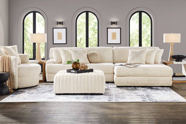 Chandler Ivory 5 Pc Sectional Living Room - Thumbnail - Image 1