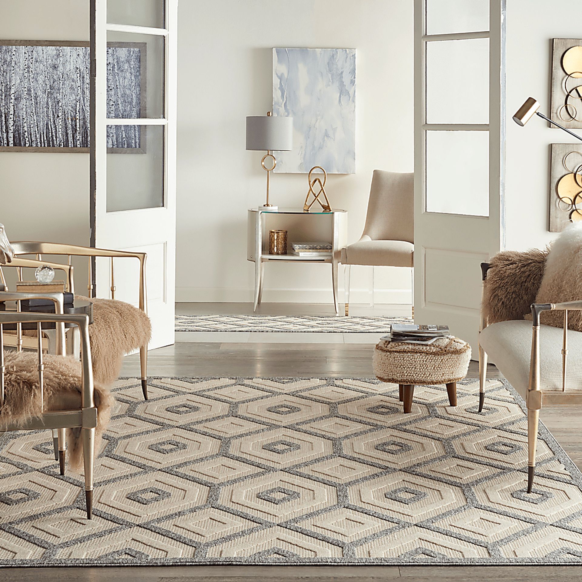 Chanley Cream 5' x 7' Indoor/Outdoor Rug - Image 8