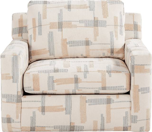 Channel Park Beige Swivel Chair - Thumbnail - Image 2