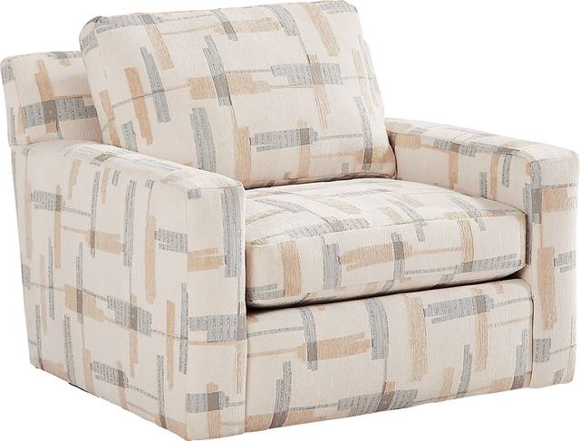 Channel Park Beige Swivel Chair - Thumbnail - Image 1