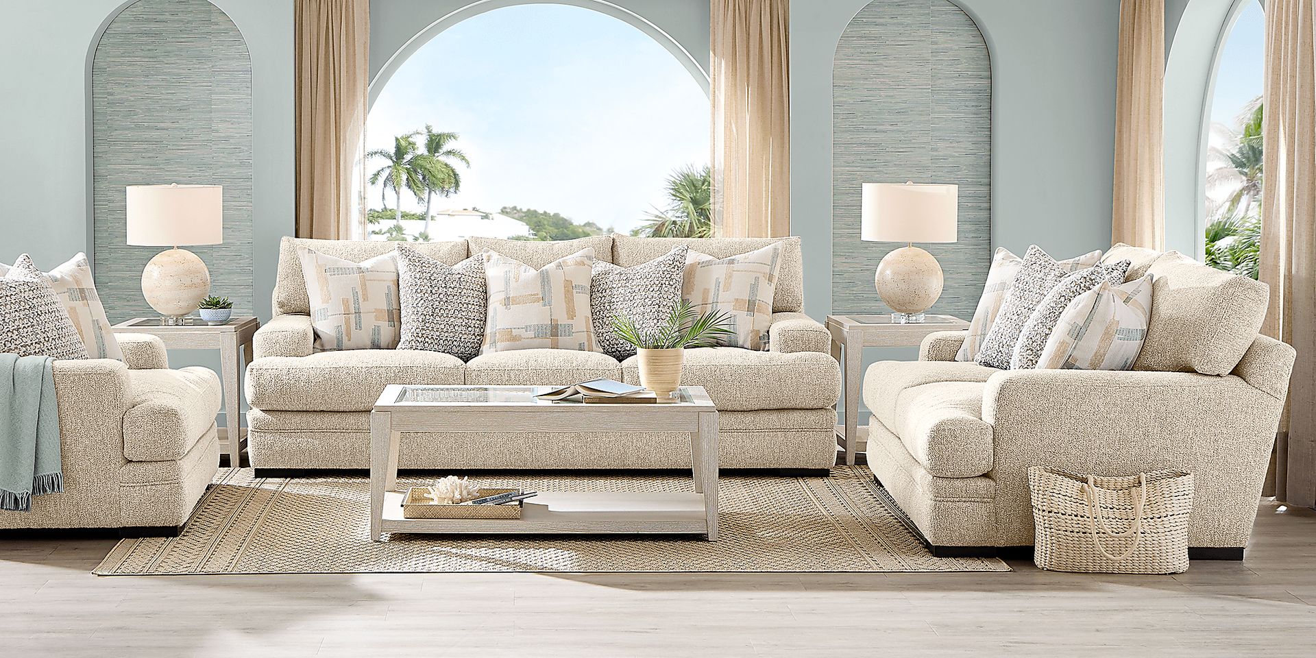 Channel Park Oatmeal Loveseat - Image 2
