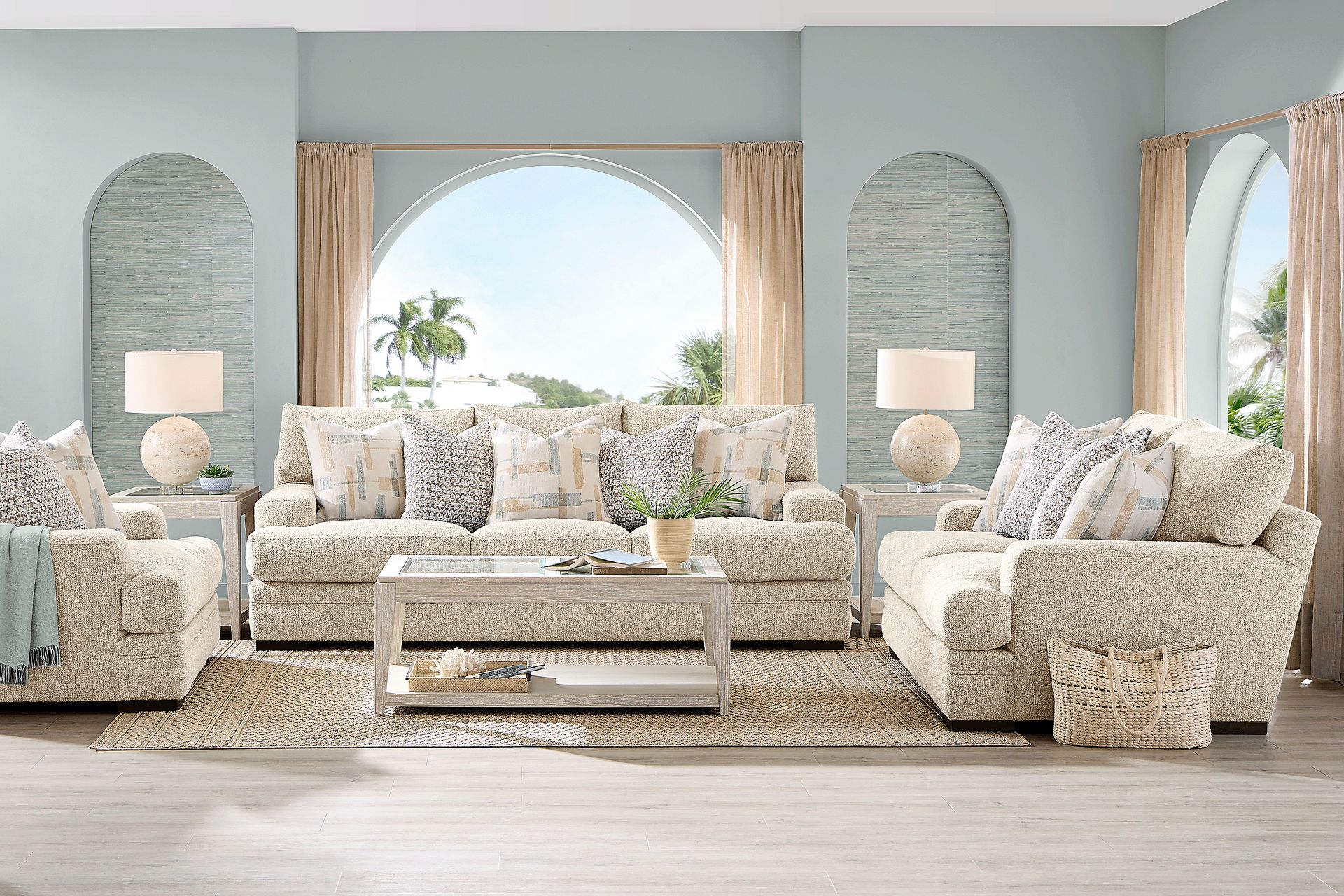 Channel Park Oatmeal 7 Pc Living Room - Image 1