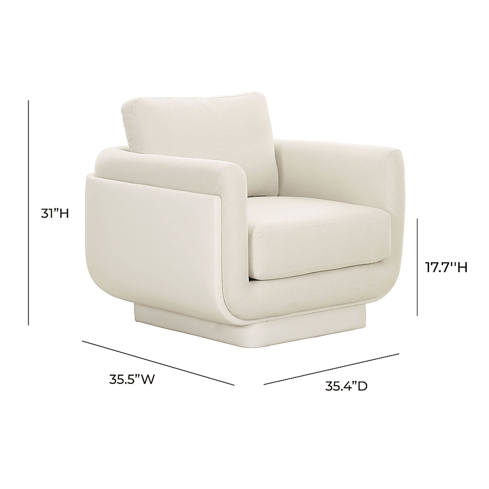 Chantclair Cream Accent Chair - Image 6