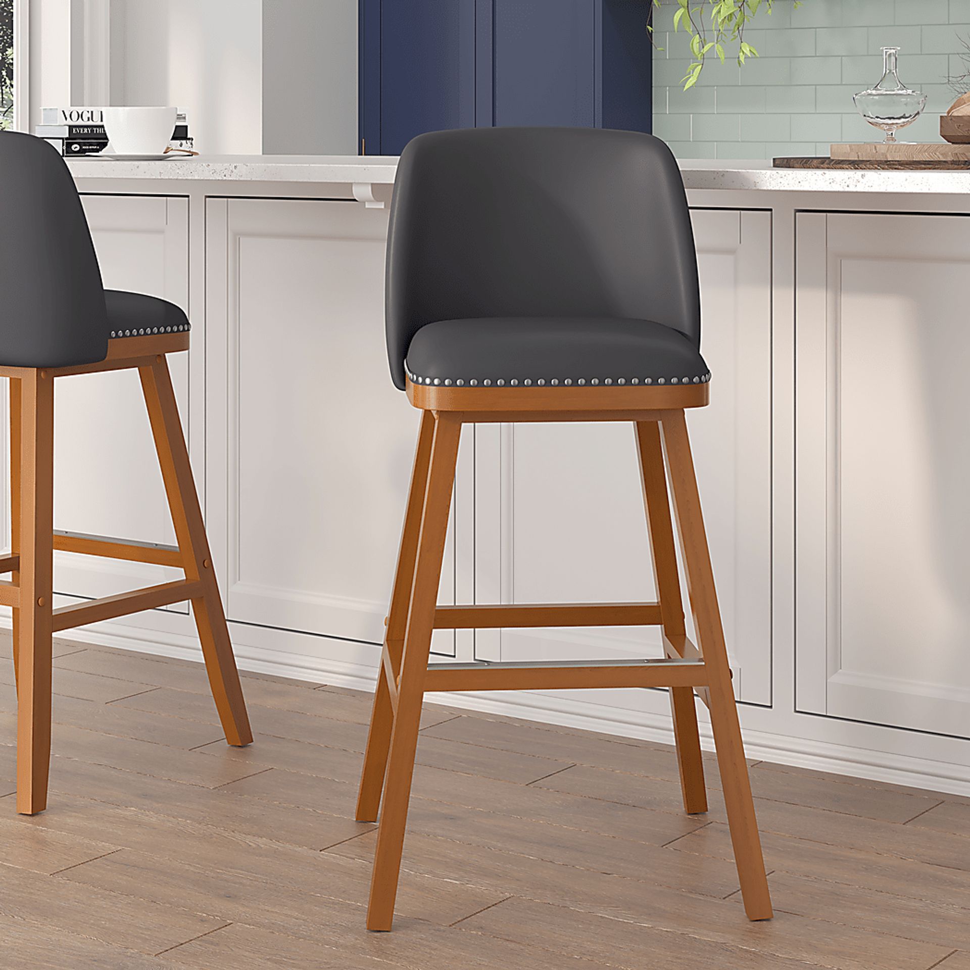 Chanticleer Dark Gray Barstool, Set of 2 - Image 2