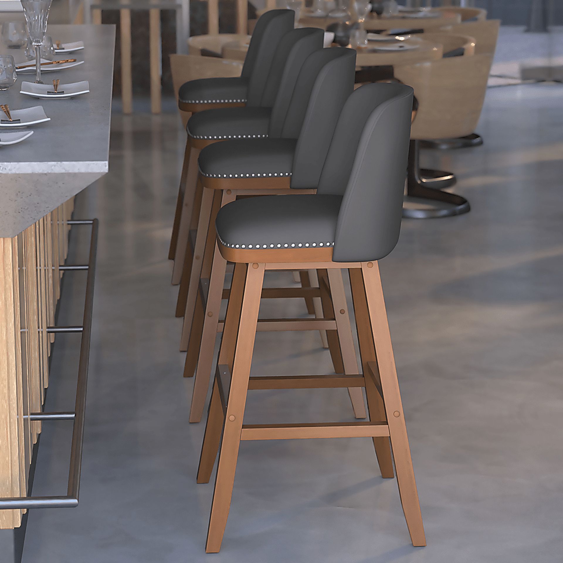 Chanticleer Dark Gray Barstool, Set of 2 - Image 3