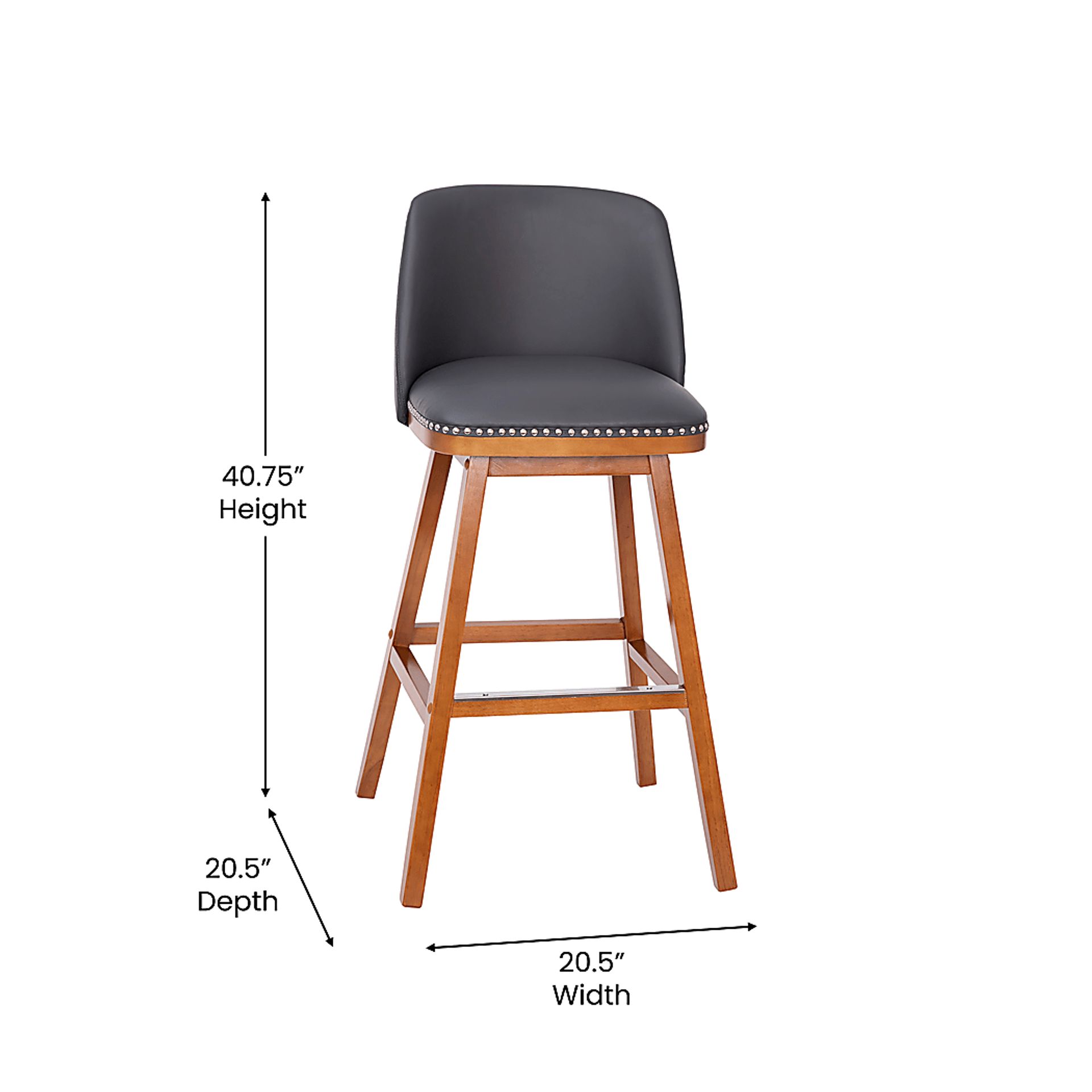 Chanticleer Dark Gray Barstool, Set of 2 - Image 10