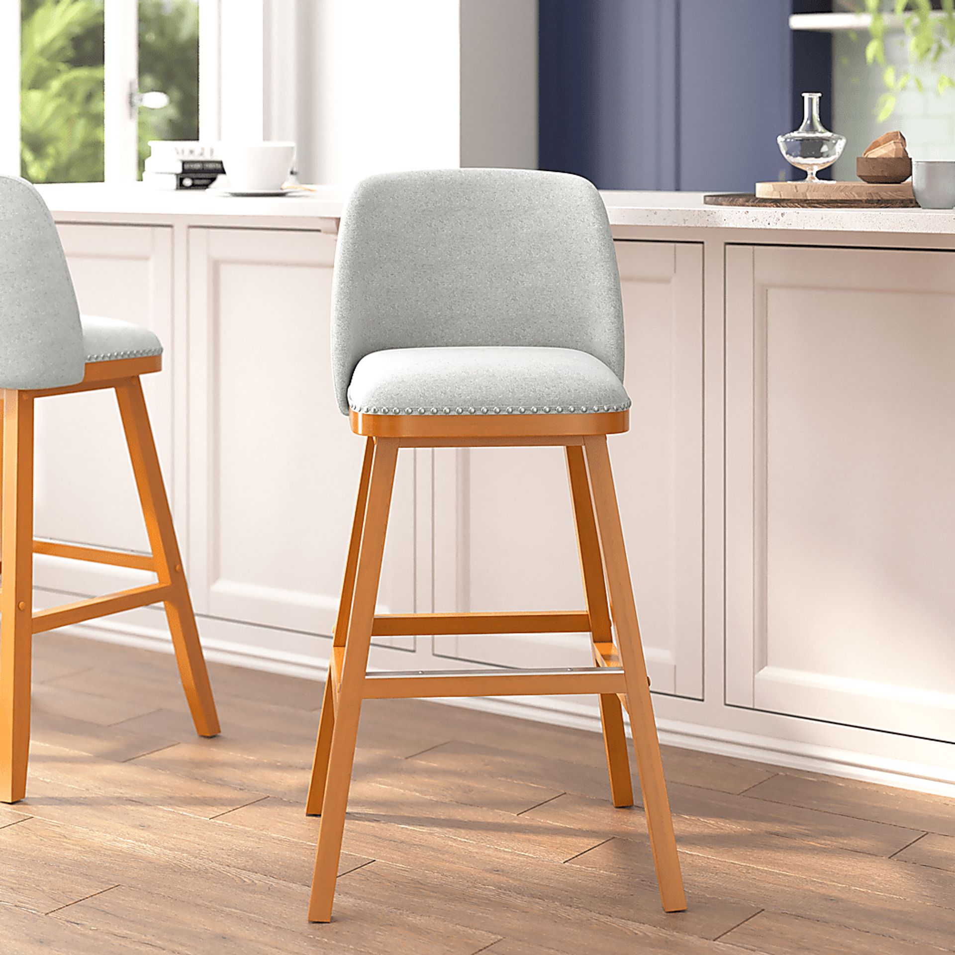 Chanticleer Gray Barstool, Set of 2 - Image 2