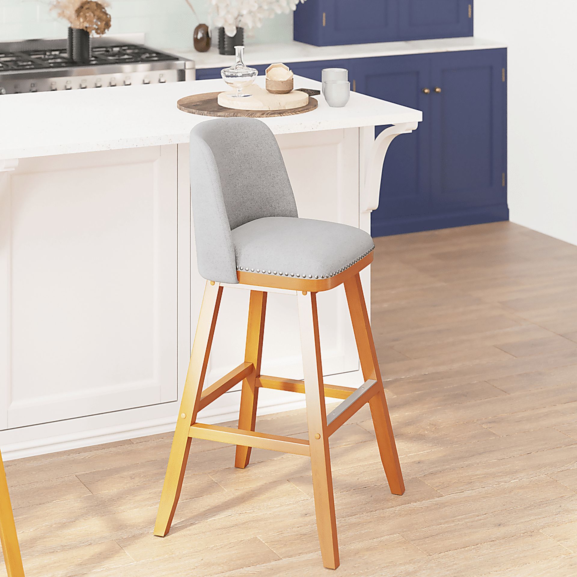 Chanticleer Gray Barstool, Set of 2 - Image 3
