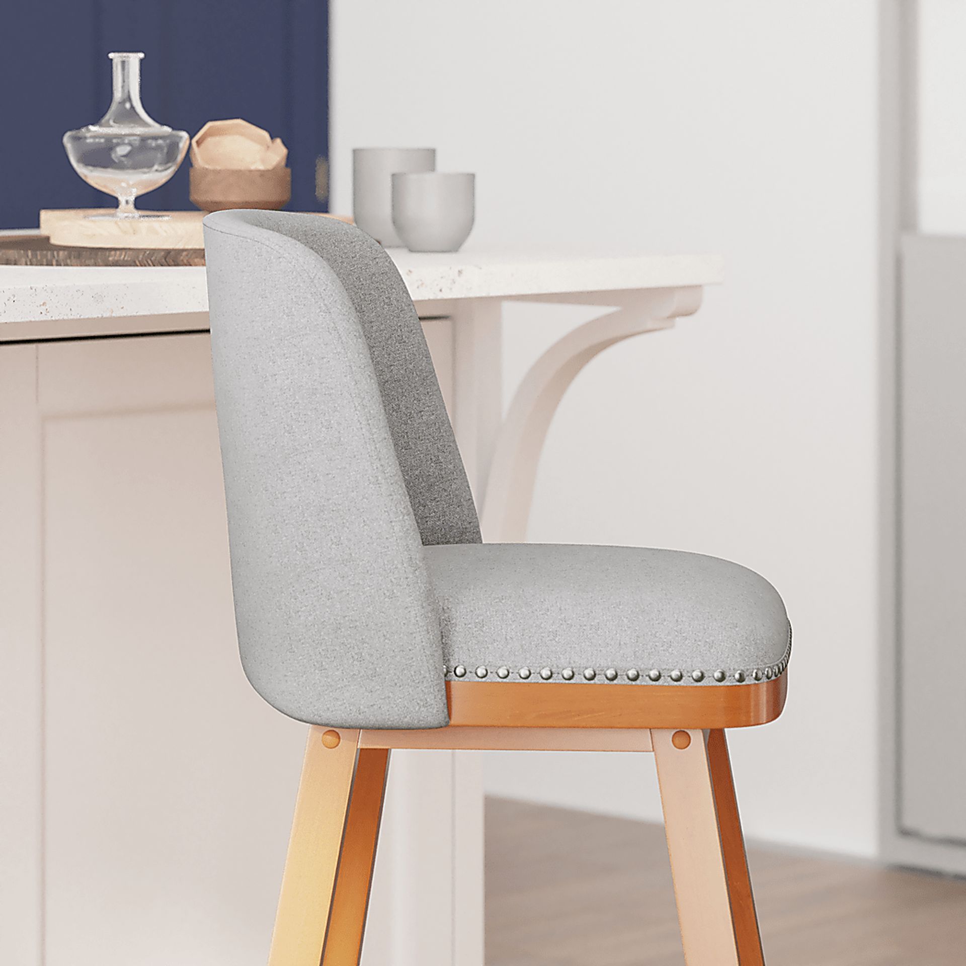 Chanticleer Gray Barstool, Set of 2 - Image 4