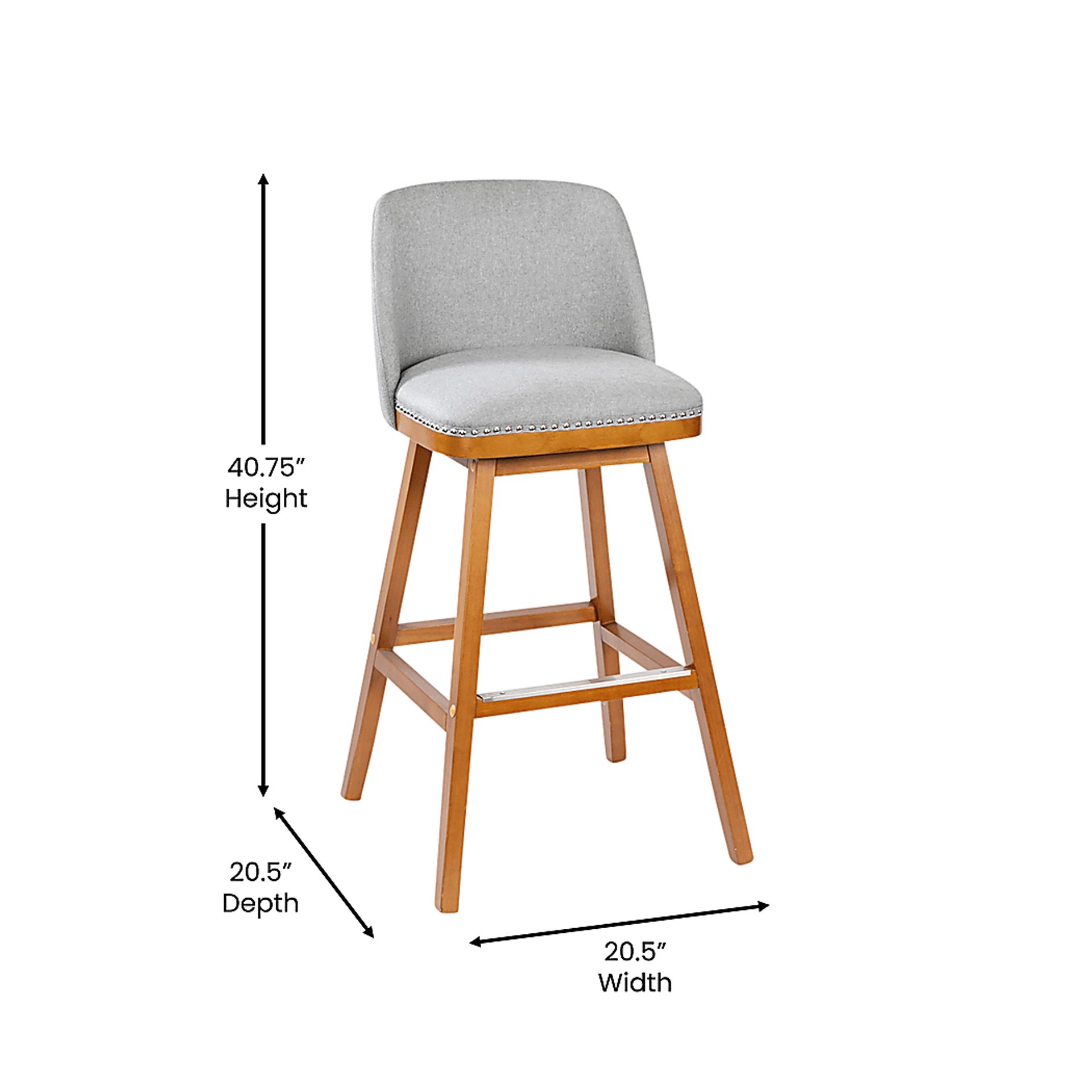 Chanticleer Gray Barstool, Set of 2 - Image 10