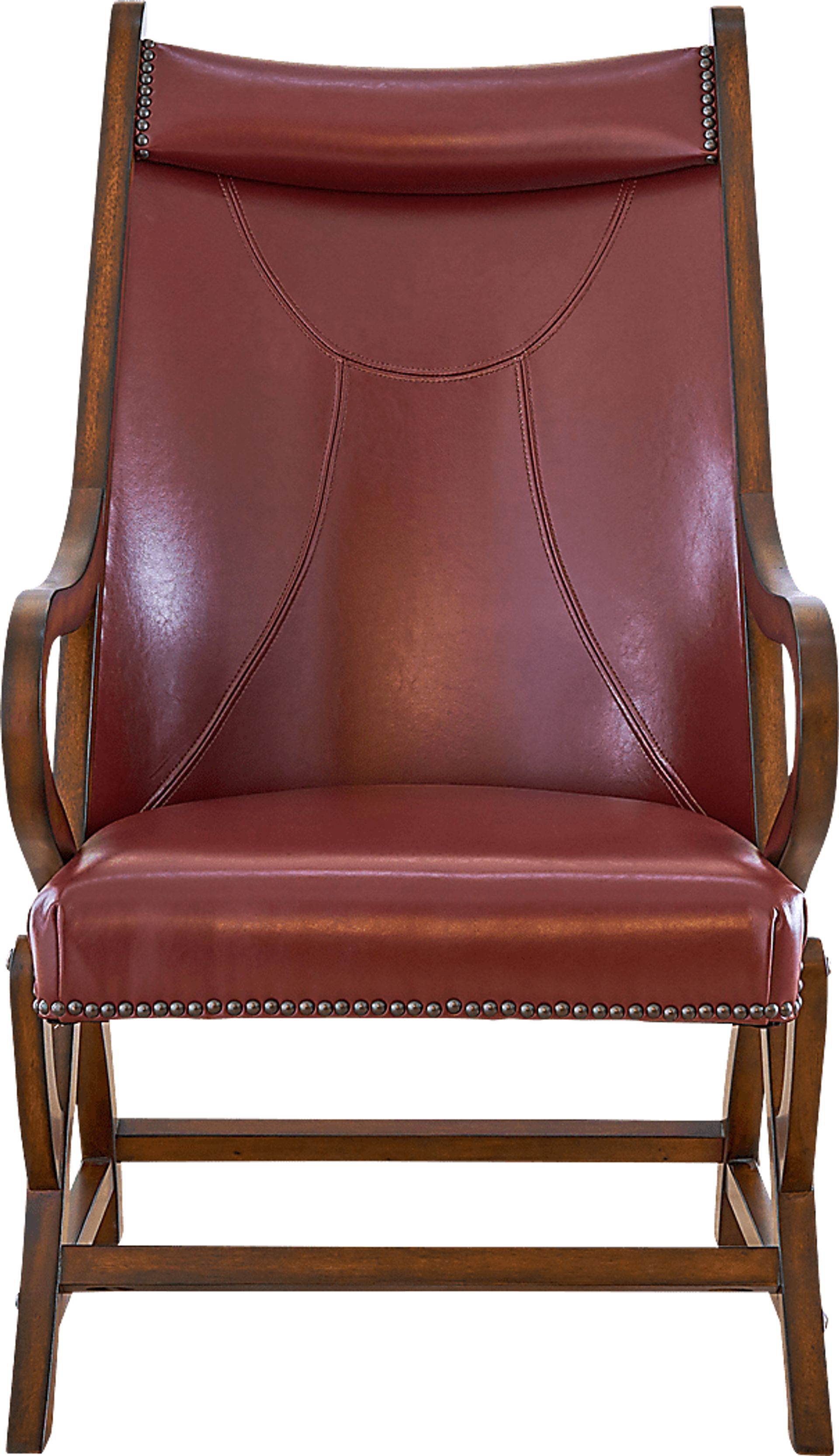 Chanticleer Red Accent Chair & Ottoman - Image 3