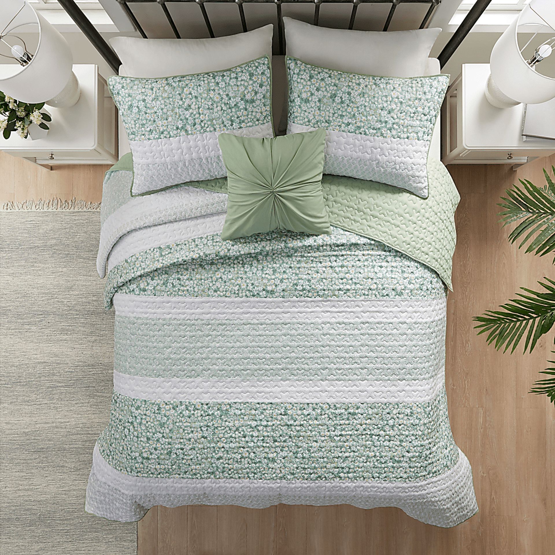 Chapote Green 4 Pc Full/Queen Quilt Set - Image 2