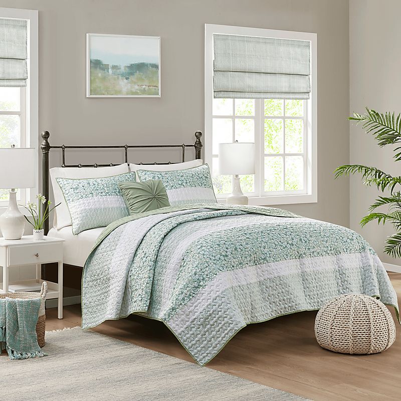 Chapote Green 4 Pc Full/Queen Quilt Set