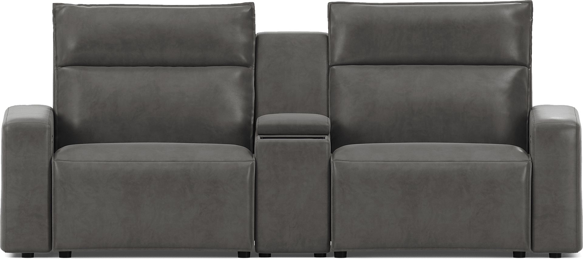 Charcoal 3 Pc Dual Power Reclining ModularTwo with Media Console - Image 1