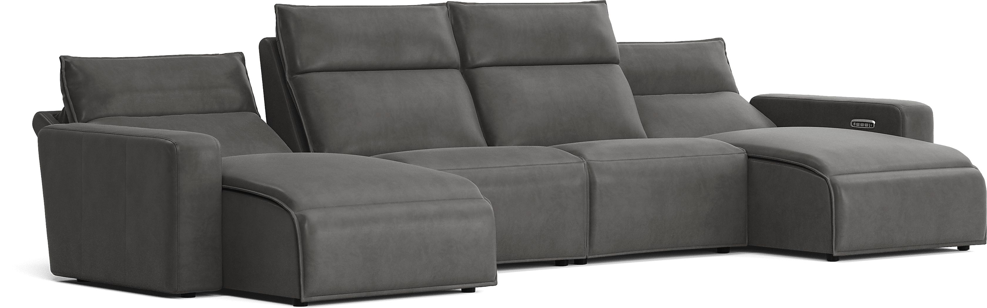Charcoal 4 Pc Dual Power Reclining ModularTwo