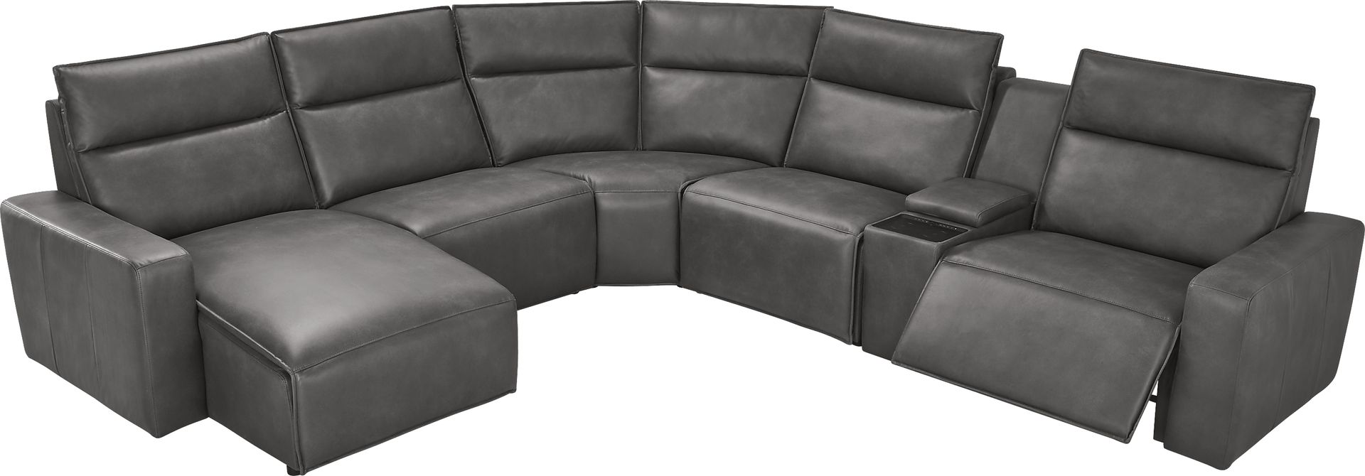 Charcoal 6 Pc Dual Power Reclining ModularTwo - Image 1