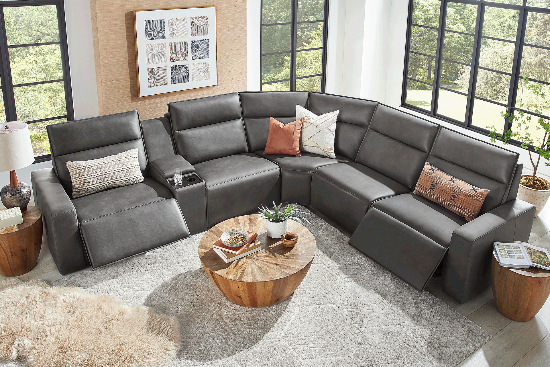 Charcoal 6 Pc Dual Power Reclining ModularTwo - Image 2