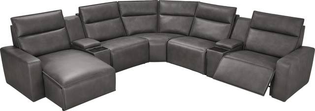 Charcoal 7 Pc Dual Power Reclining ModularTwo with Media Consoles - Thumbnail - Image 1