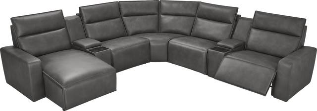 Charcoal 7 Pc Dual Power Reclining ModularTwo with Media Consoles - Thumbnail - Image 2