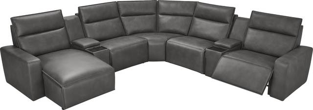 Charcoal 7 Pc Dual Power Reclining ModularTwo with Media Consoles - Thumbnail - Image 2