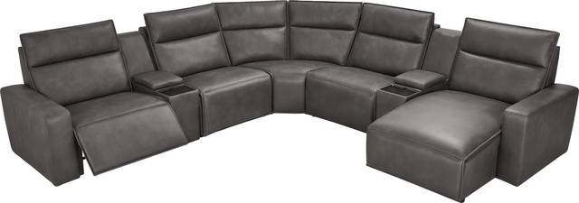 Charcoal 7 Pc Dual Power Reclining ModularTwo with Media Consoles - Thumbnail - Image 1