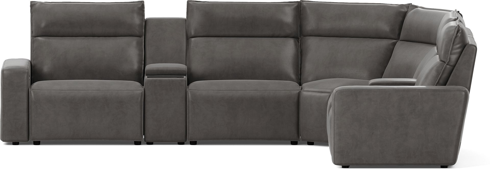 Charcoal 7 Pc Dual Power Reclining ModularTwo with Media Consoles - Image 2