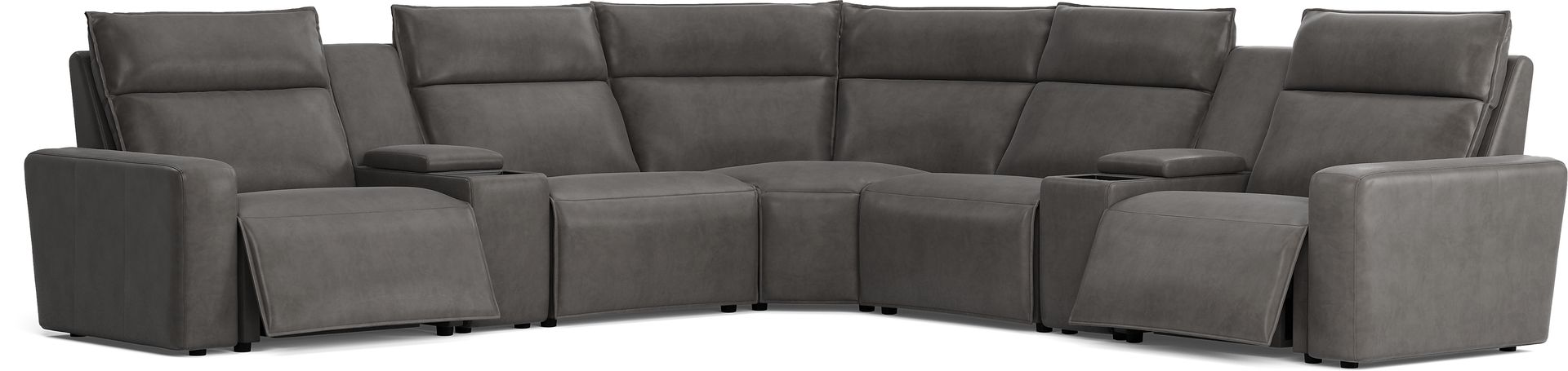 Charcoal 7 Pc Dual Power Reclining ModularTwo with Media Consoles - Image 1